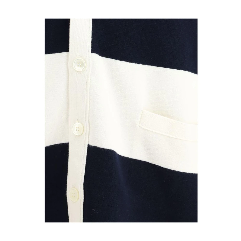 Thom Browne Gestreepte Vest NavyCream Blue Heren