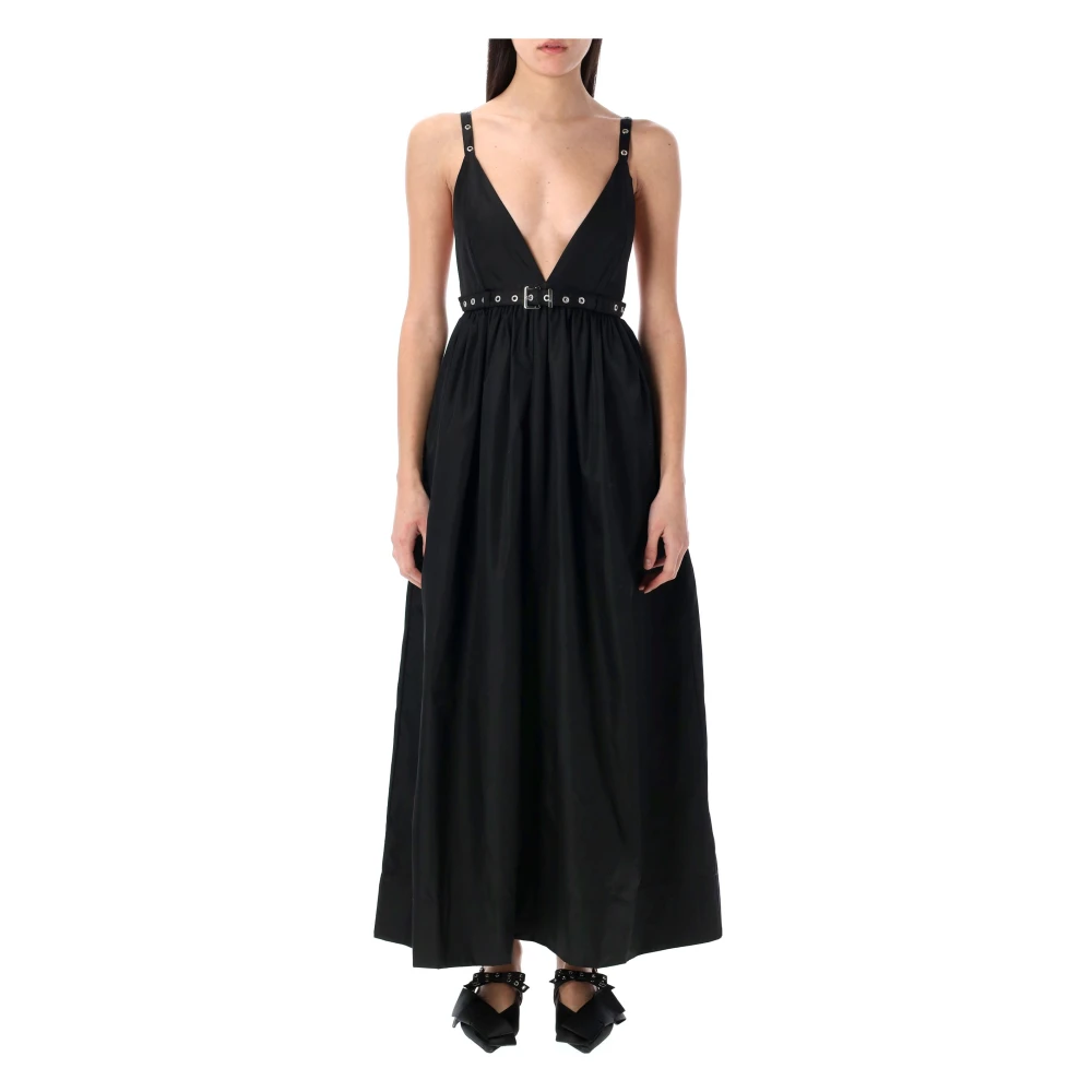Ganni Nylon Strap Jurk Black Dames