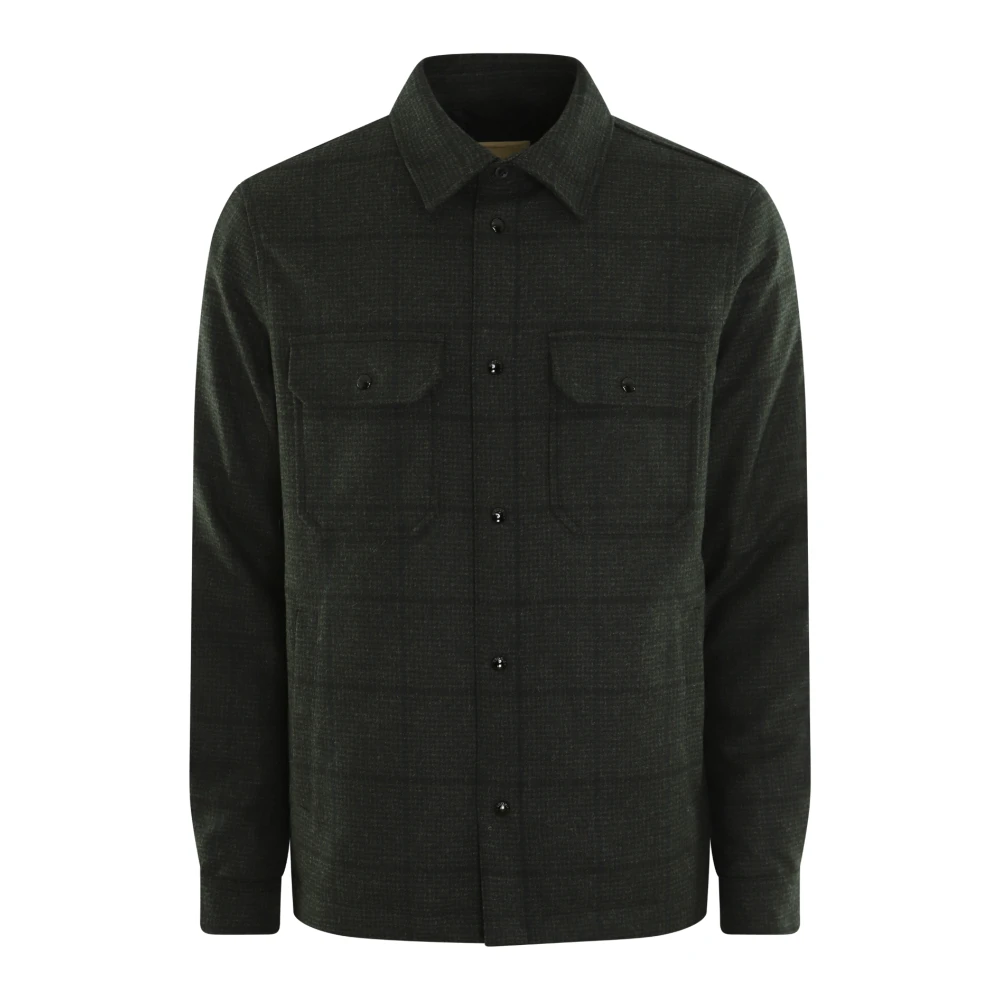 Woolrich Alaskan Wool Overshirt Green Heren