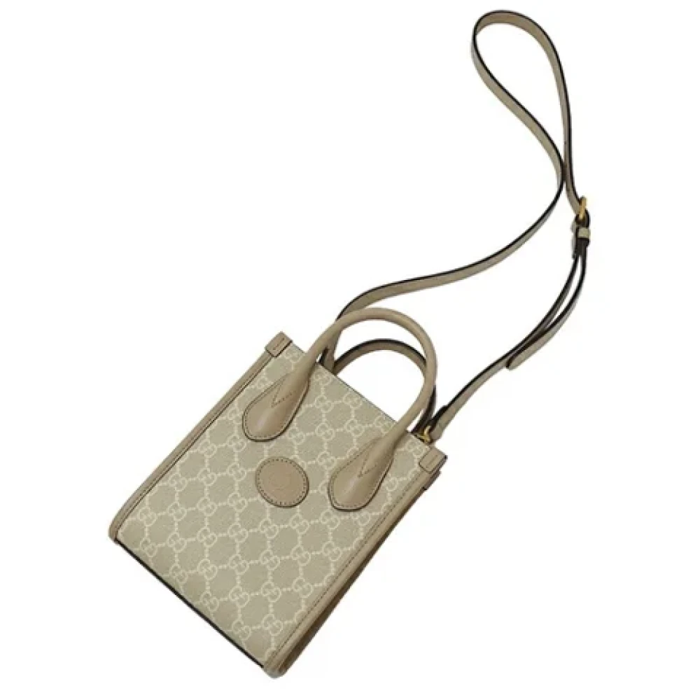 Gucci Vintage Pre-owned Fabric gucci-bags Beige Dames