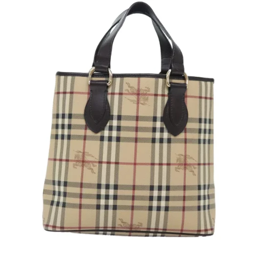 Burberry Vintage Pre-owned Leather handbags Beige Dames