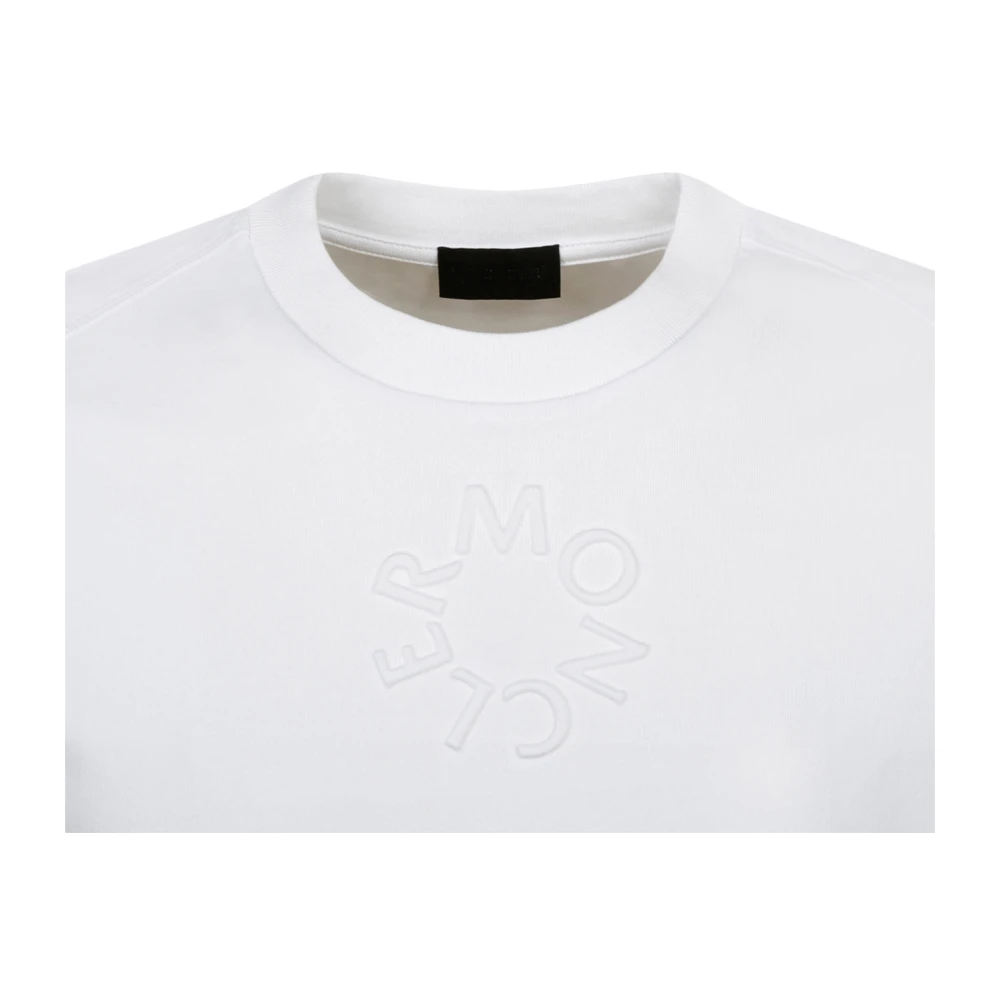 Moncler Geborduurd Logo T-shirt en Polo White Heren