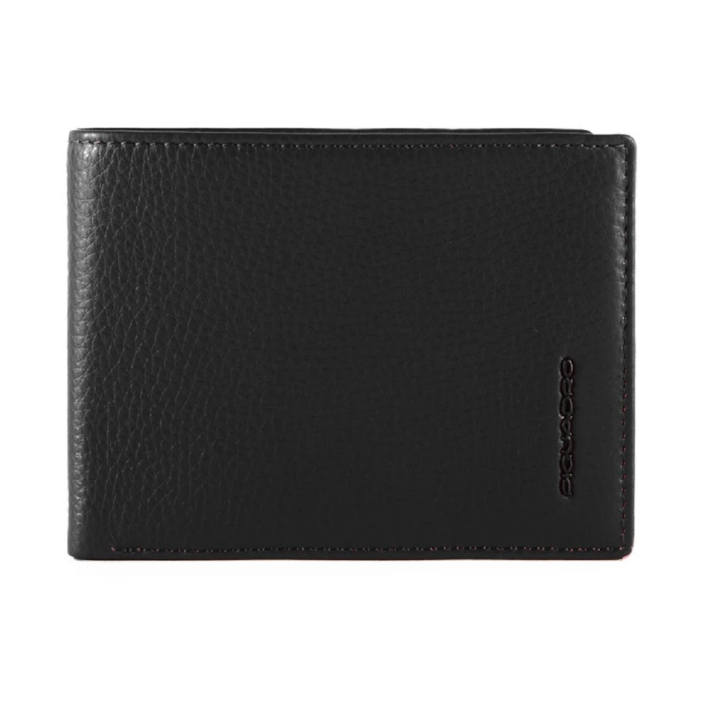 Piquadro Men's Black Wallets & Cardholders, One Size, Leather Wallet With Rfid Protection