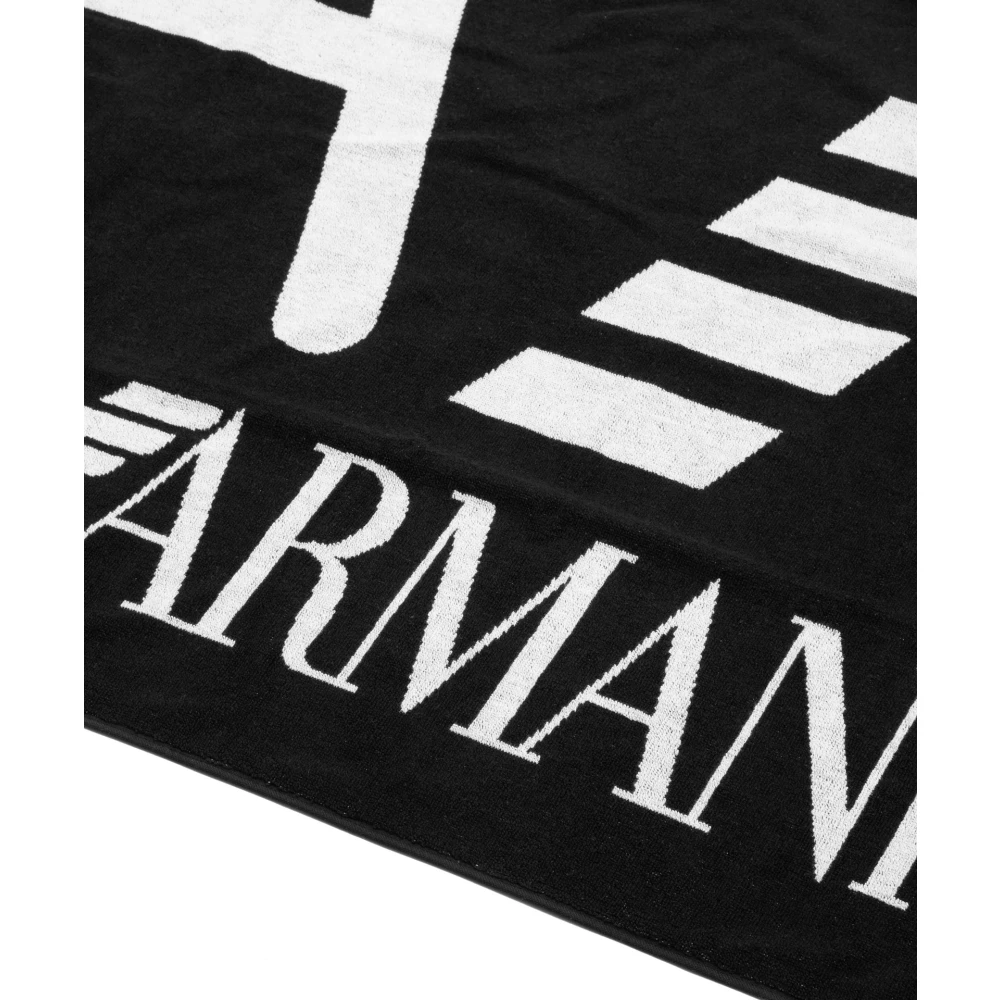 Emporio Armani EA7 Multikleur Logo Strandhanddoek Black Heren