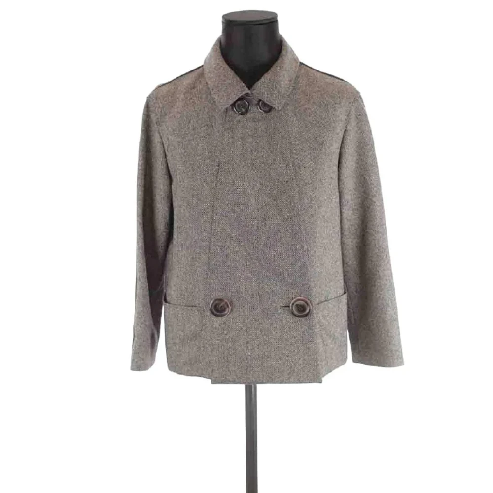 Louis Vuitton Vintage Pre-owned Wool outerwear Gray Dames
