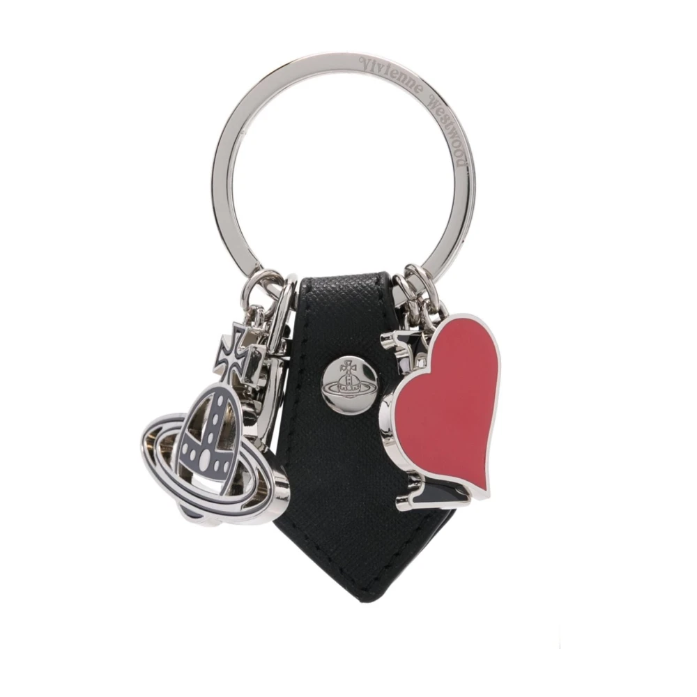 Vivienne Westwood Zwarte sleutelhangers met Orb Plaque Black Dames