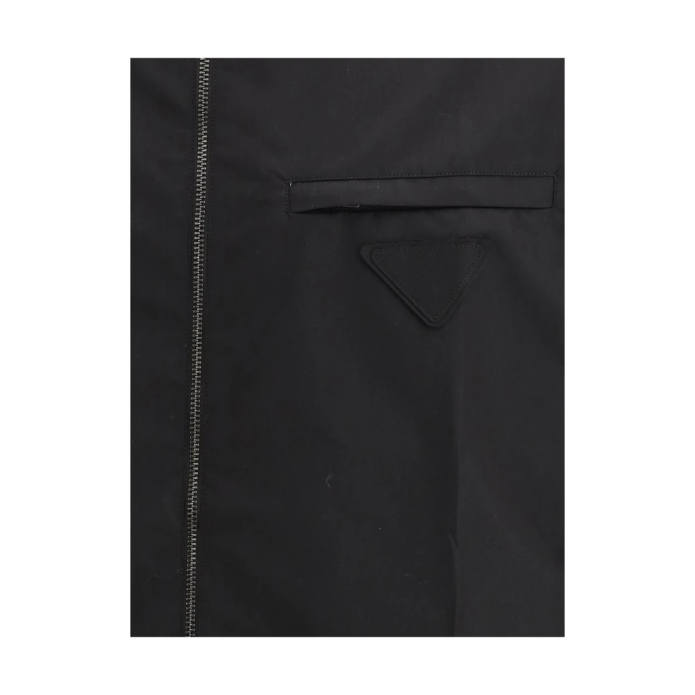 Prada Klassieke Overhemd met Rits en Embleem Black Heren