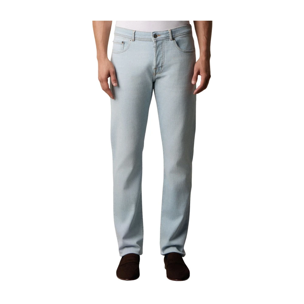 Brooks Brothers Men's Blue 5-Pocket Denim Trousers - Slim Fit Jeans - W40 - Jeans