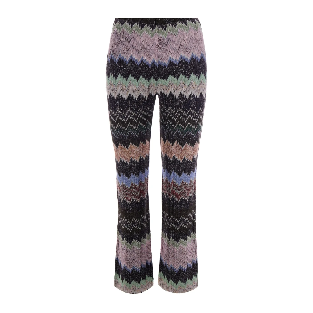 Missoni Women's Multicolor Wide Trousers, Xs, Snake-Pattern Viscose Lamé Cropped Trousers