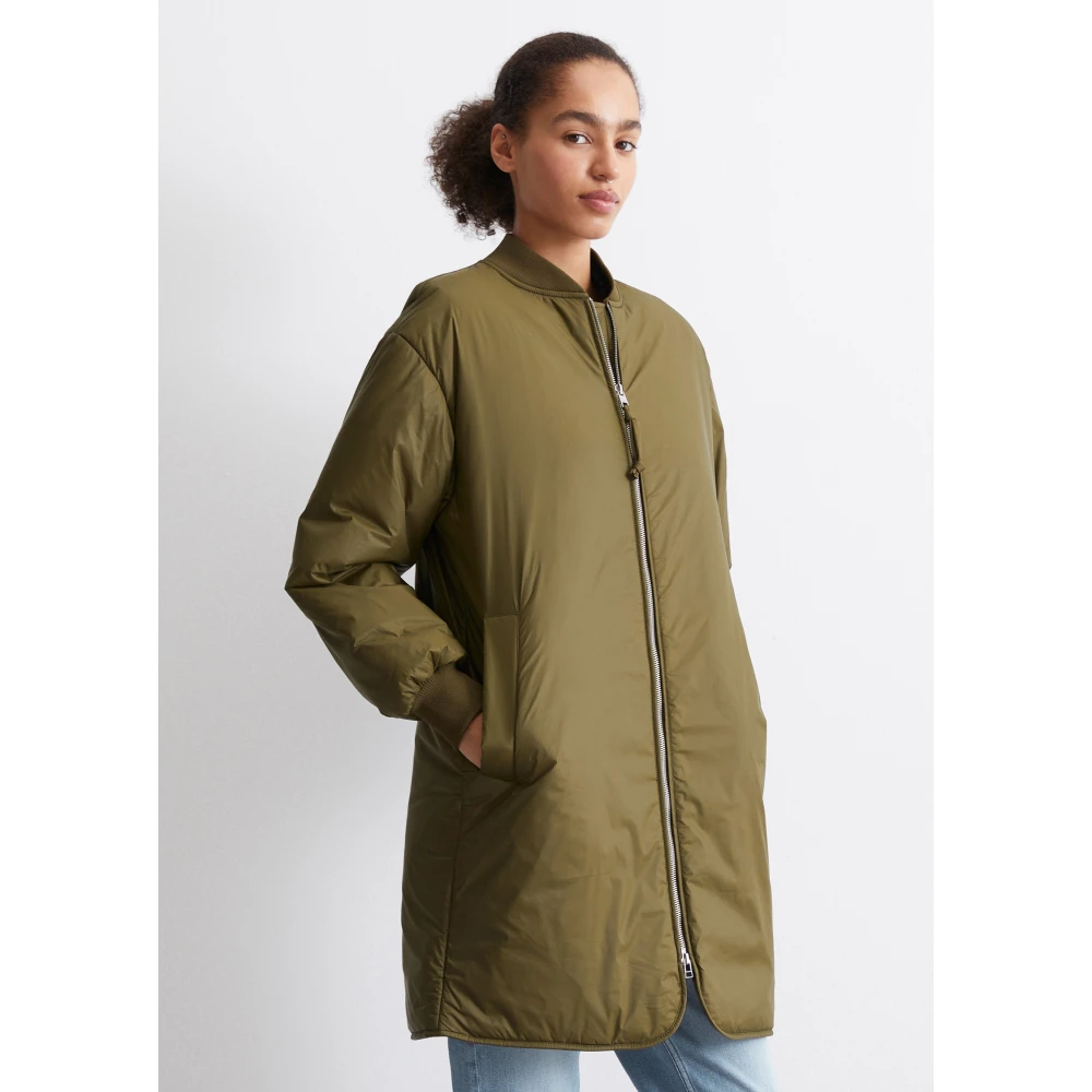 Marc O'Polo Aviator-stijl reguliere lange blouson Brown Dames