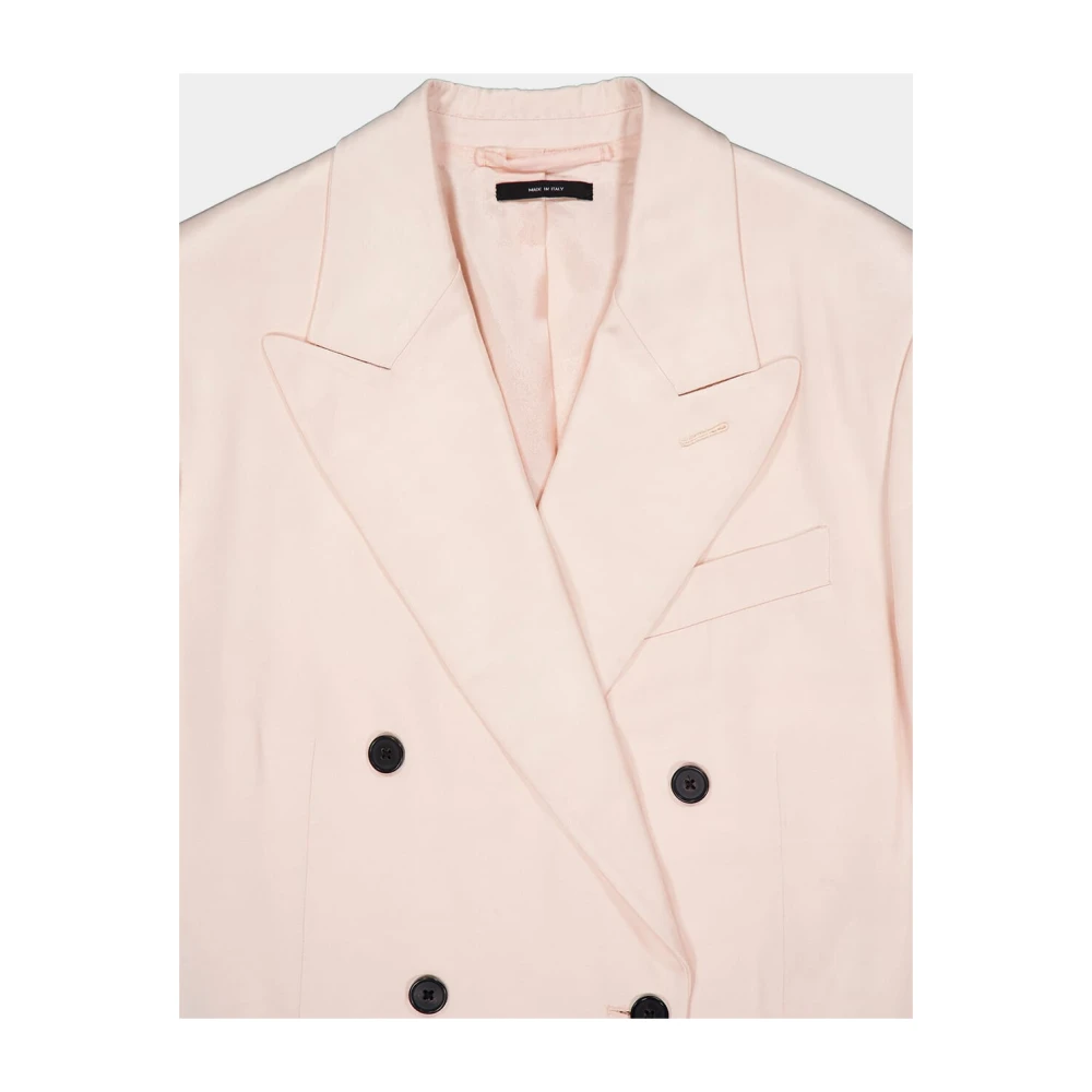 Tom Ford Lichtroze Double-Breasted Blazer Pink Dames