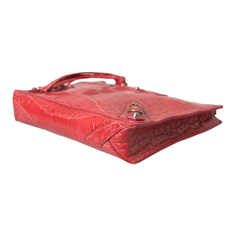 Balenciaga Exotische Rode Alligatorleren Clutch Red Dames