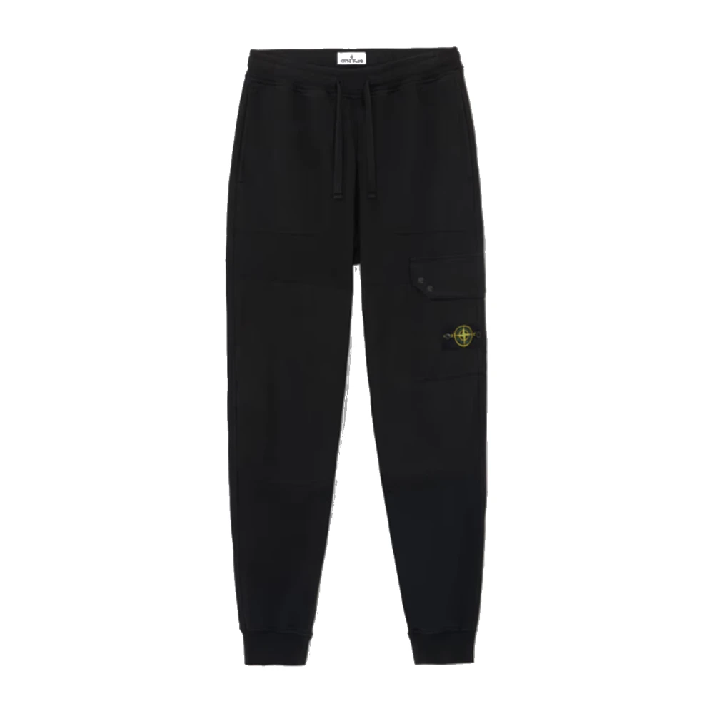 Stone Island Cargo Joggingbroek met Geborsteld Katoen Fleece Black Heren