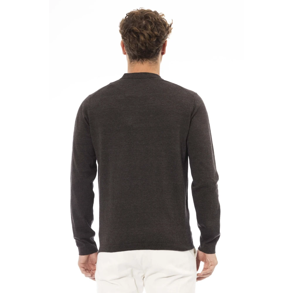 Alpha Studio Ronde Hals Lange Mouw Regular Fit Brown Heren