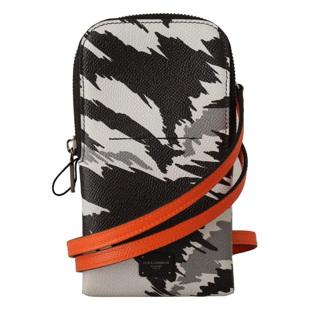 Dolce & Gabbana, Accessoarer, Herr, ONE Size, Läder, Universellt Läderfodral för Telefon med Nackrem