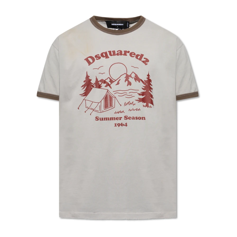 Dsquared2 T-shirt met logo Gray Heren