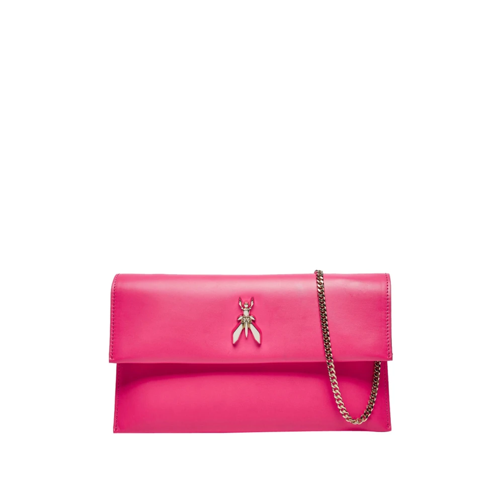 PATRIZIA PEPE Levendige Fuchsia Leren Ketting Clutch Pink Dames