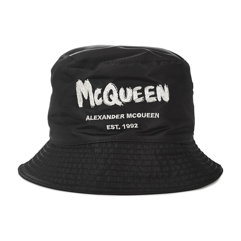 Alexander Mcqueen Men's Black Graffiti Bucket Hat