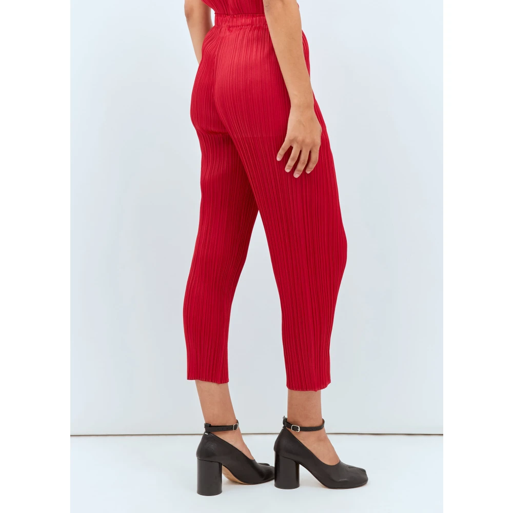 Issey Miyake Geplooide Korte Broek Red Dames