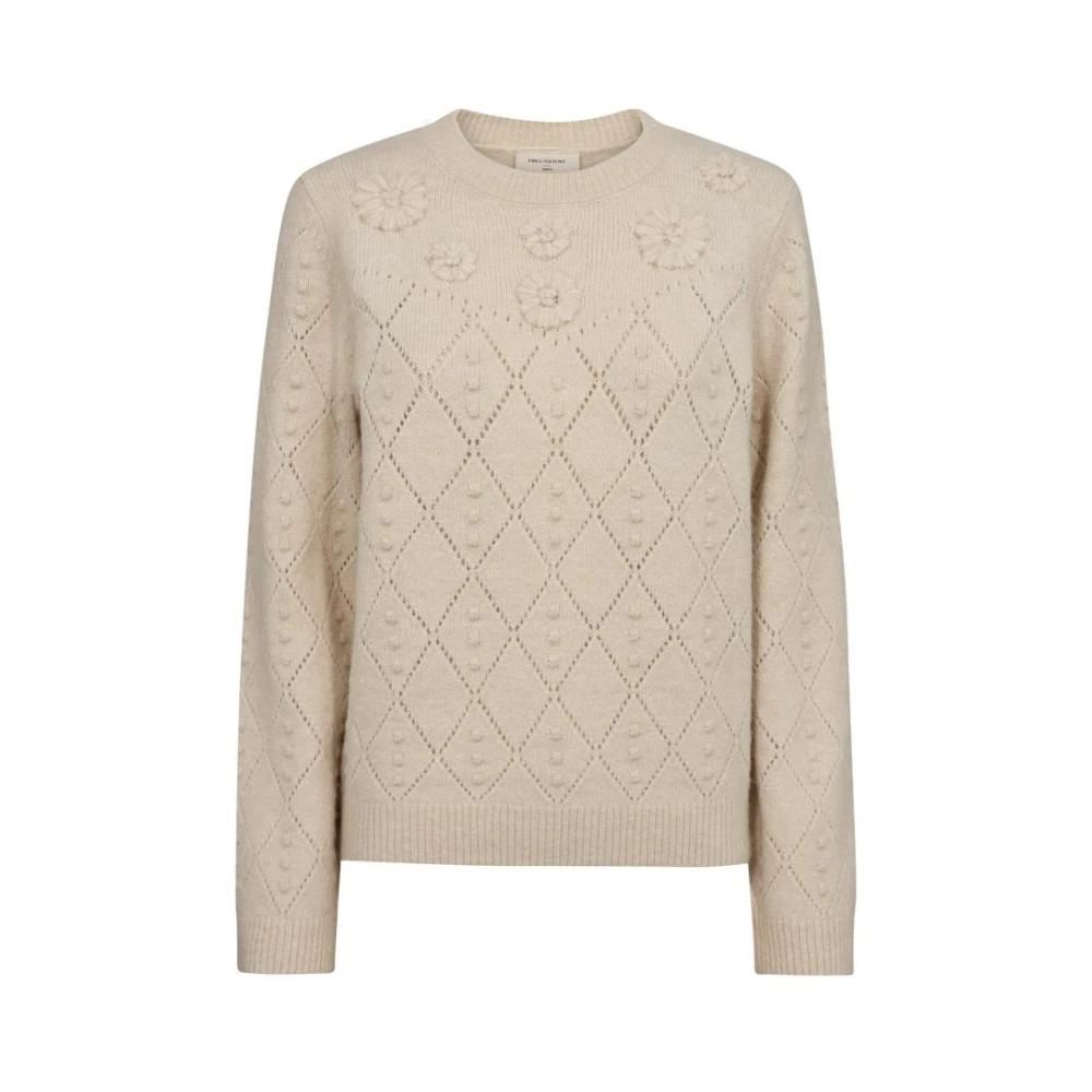 Freequent Stijlvolle Pullover in Moonbeam Kleur Beige Dames