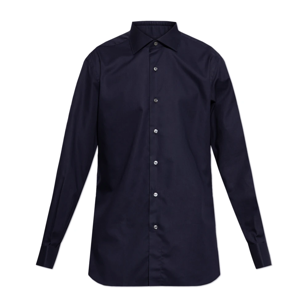 Brioni Katoenen shirt Blue Heren