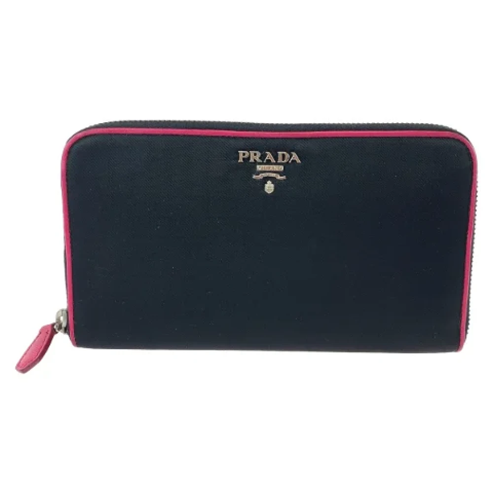 Prada Vintage Pre-owned Canvas wallets Black Dames