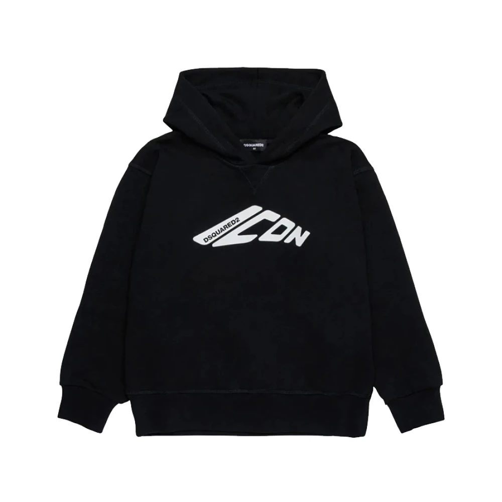 Dsquared2 Boys Black Sweatshirts,, Kids Jumper Modern Logo Print Size 10 Y