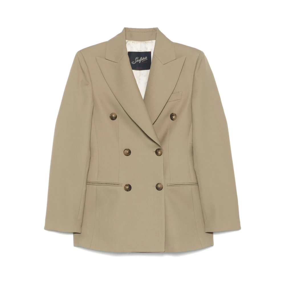Seafarer Bruine double-breasted jas met zakken Brown Dames