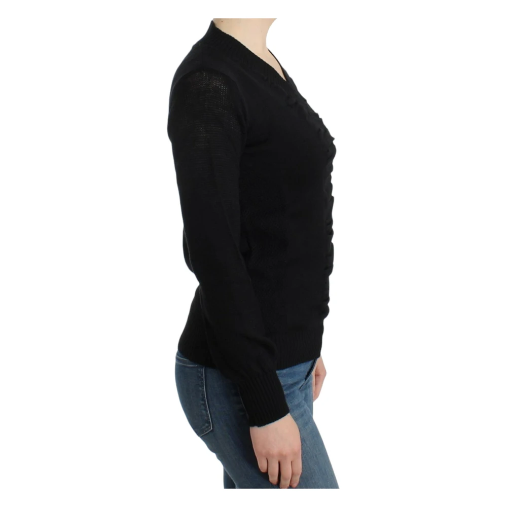 Costume National Elegante V-hals trui in Zwart Black Dames