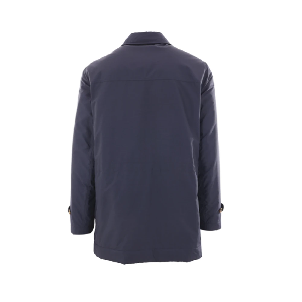 BRUNELLO CUCINELLI Blauwe Technische Gewatteerde Jas Blue Heren