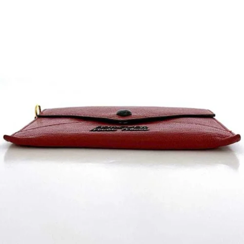 Miu Pre-owned Leather wallets Red Dames