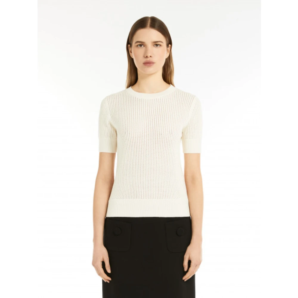 Max Mara Viscose trui met visneteffect White Dames