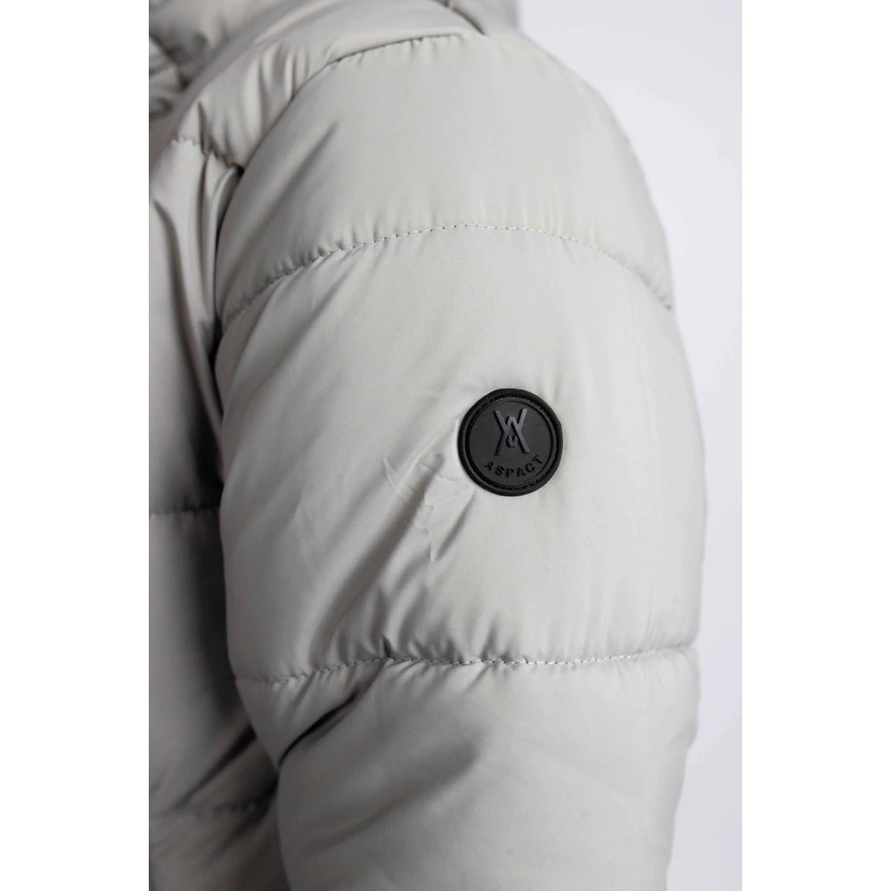 Aspact Lange Puffer Winterjas Grijs Gray Heren