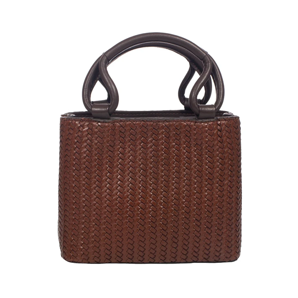 Tramontano Mini Leren Schoudertas Brown Dames