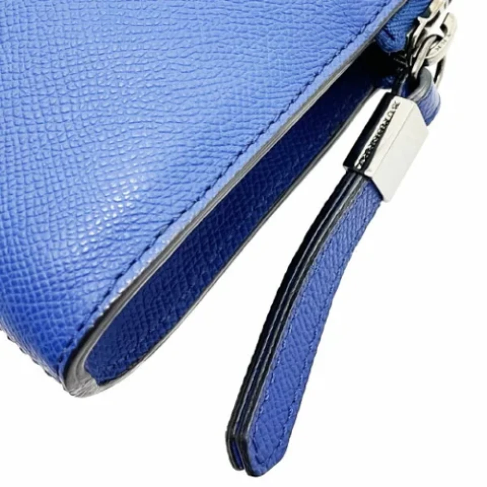 Burberry Vintage Pre-owned Leather clutches Blue Dames