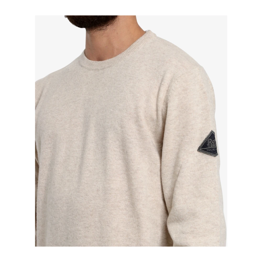 Roy Roger's Kasjmiermix Trui Met Ronde Hals Beige Heren