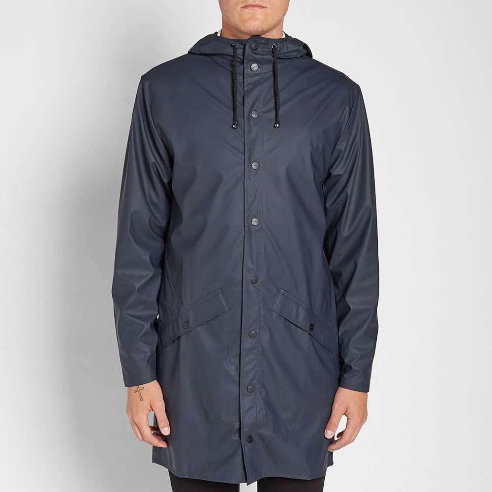 Rains Lange Jas Waterdicht Unisex Ontwerp Blue Heren