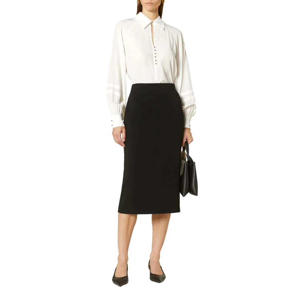 Max Mara Witte Zijden Lange Mouw Shirt White Dames