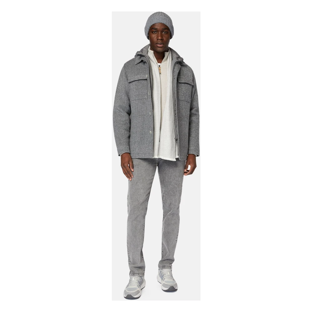 Boggi Milano Link Shirt Jacket van Wol met Bij Gray Heren