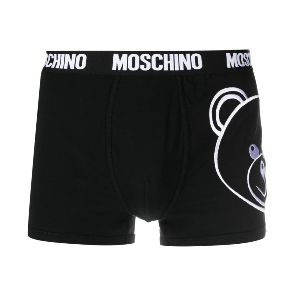 Moschino Zwarte Logo Boxershort Ondergoed Black Heren