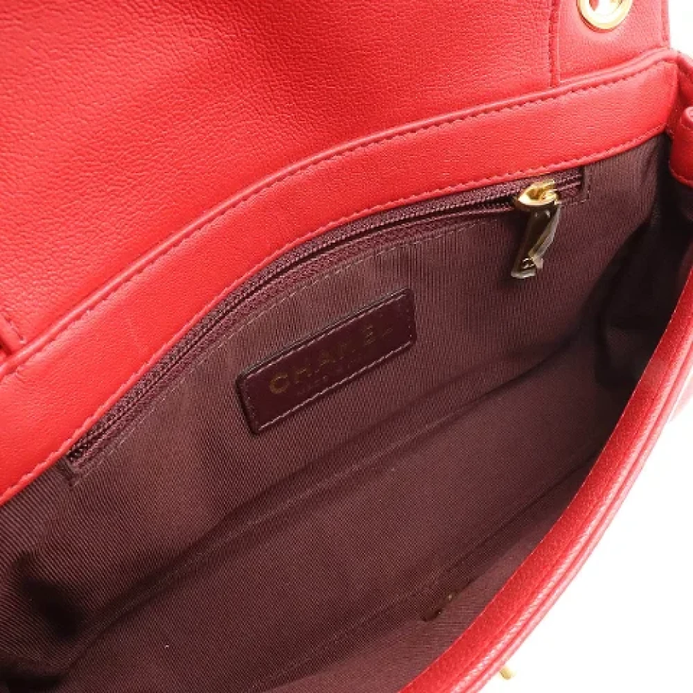 Chanel Vintage Pre-owned Leather crossbody-bags Red Dames