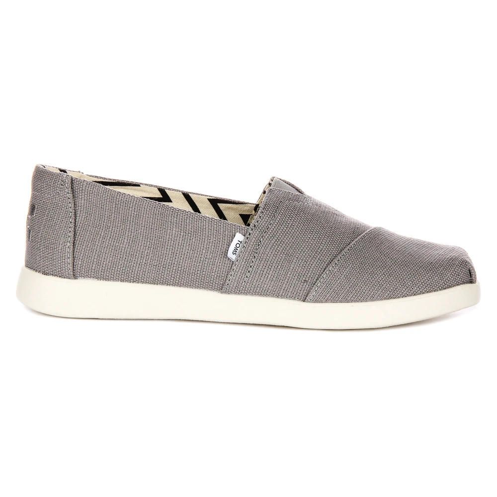 Toms Gray Espadrilles, Female, 5 1/2 Uk, Grey Canvas Slip-On Espadrilles For Women