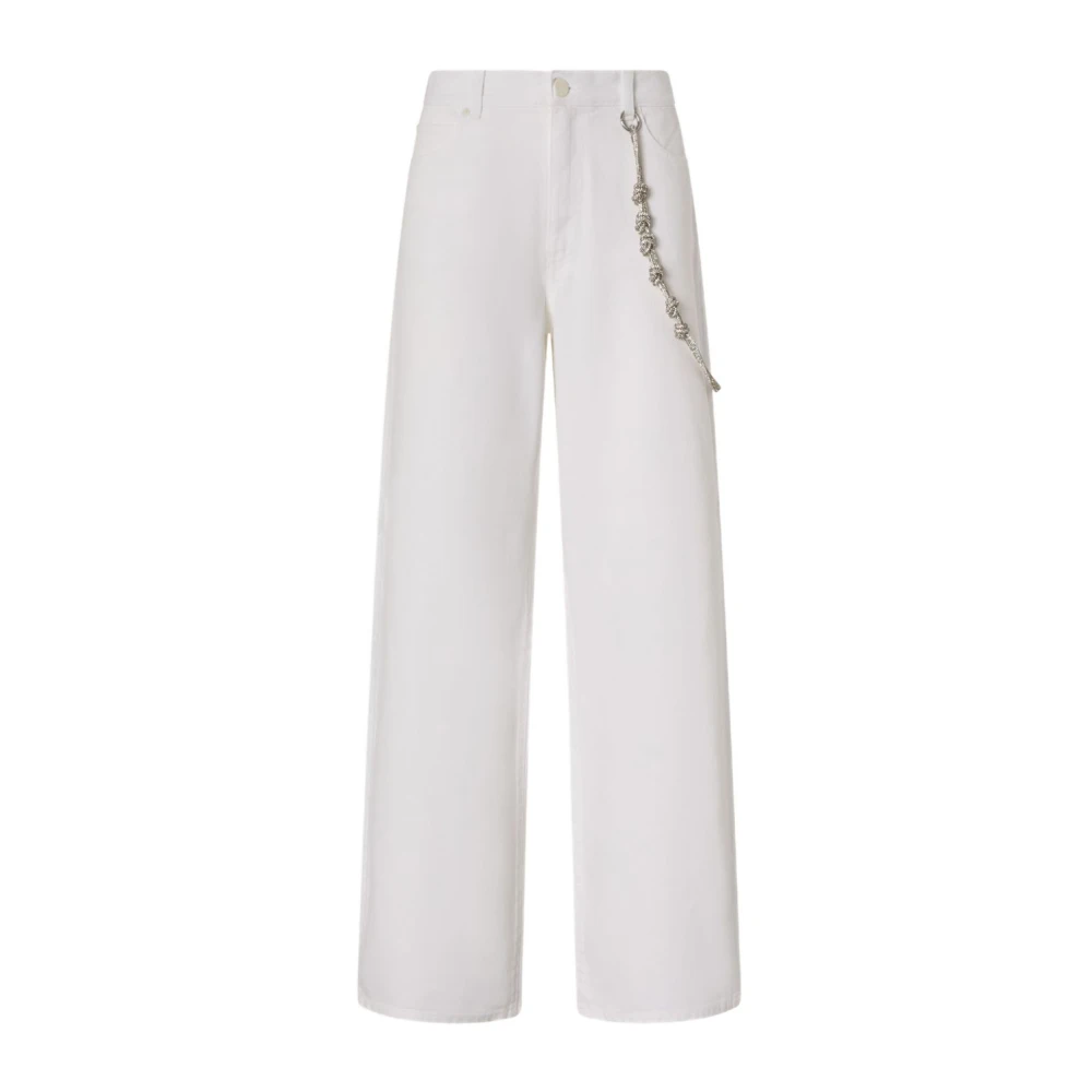 Pinko Women's White Bianco Lauryn Z04 - Wide Jeans - W28 - Jeans
