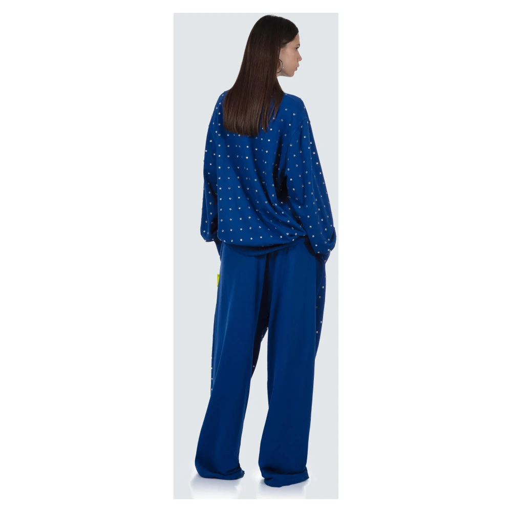 Barrow Sweatpants met print en strass applicatie Blue Unisex