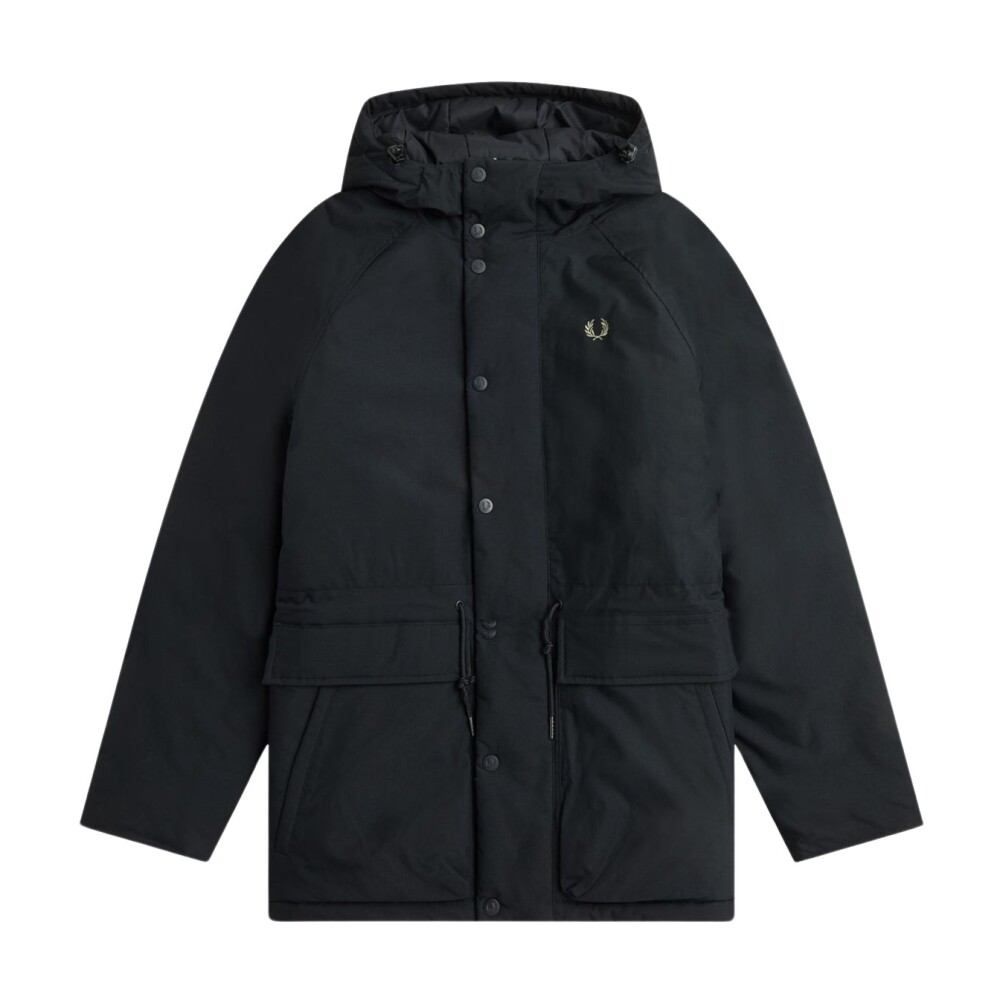 Chaqueta Negra con Capucha Fred Perry Chaquetas de invierno Miinto