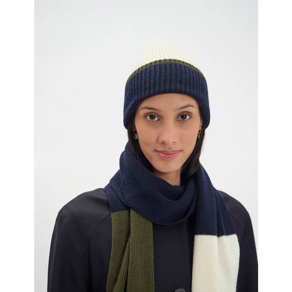 Ines De La Fressange Paris Pedro hoed in ecru marineblauw omgekeerd breisel khaki mesh Multicolor Dames