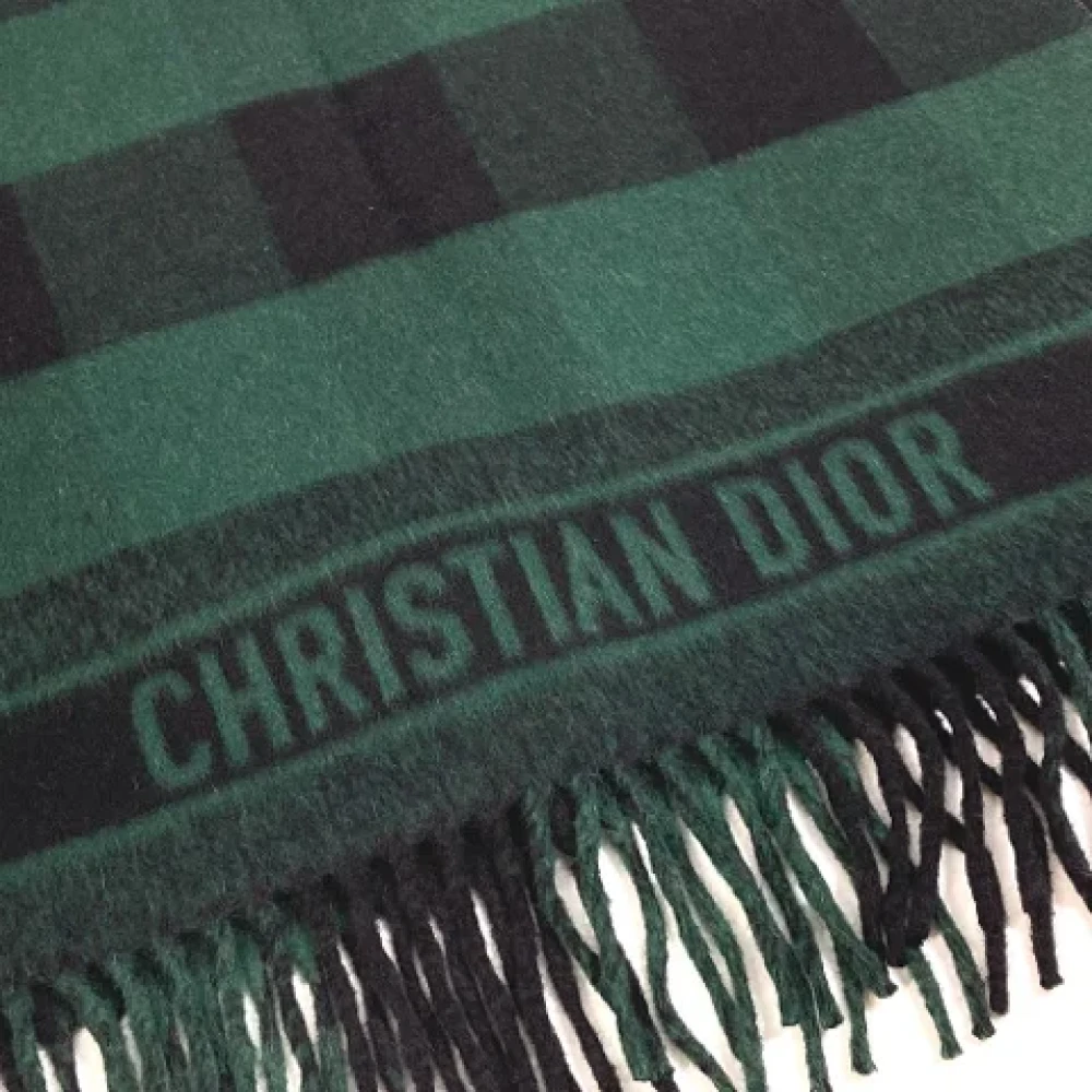 Dior Vintage Pre-owned Wool scarves Green Dames
