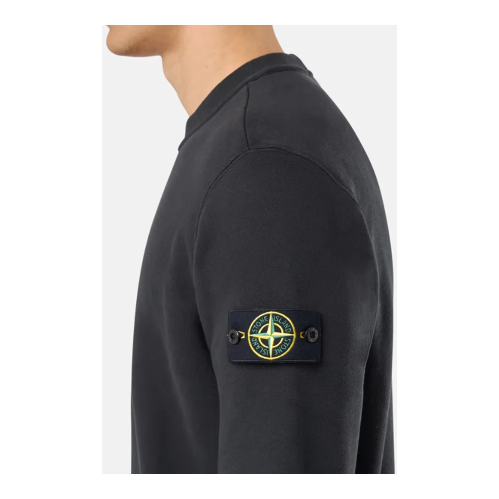Stone Island Diagonale Fleece Trui Zwart Black Heren