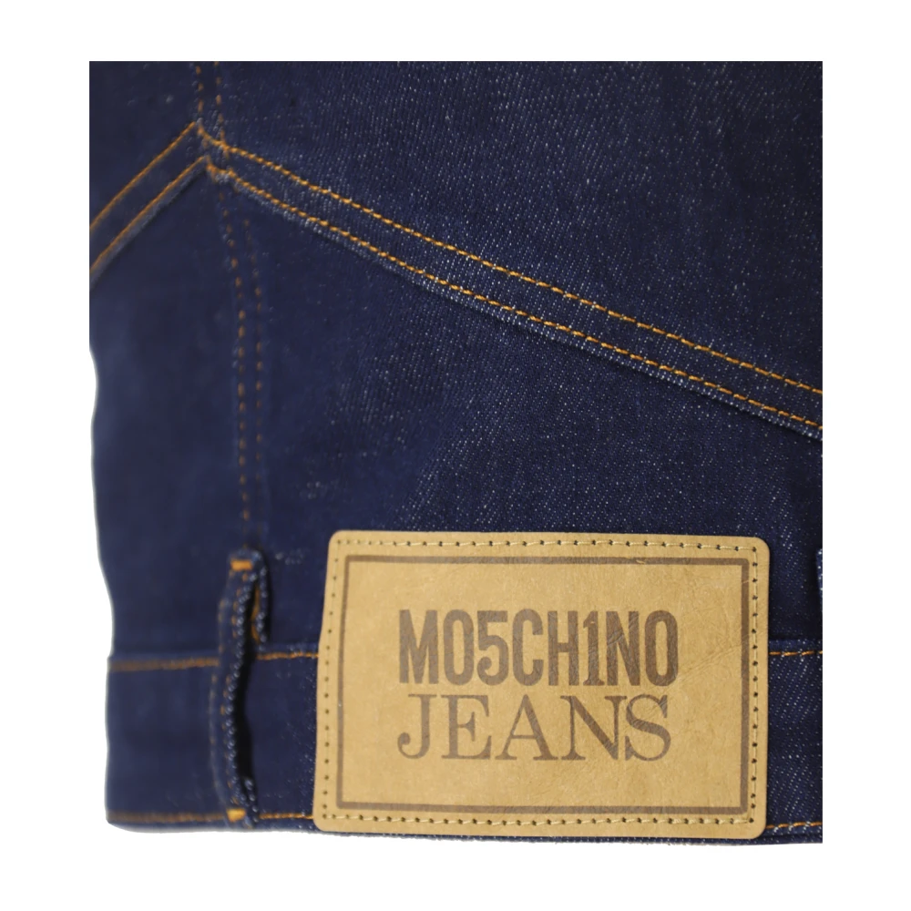 Moschino Denim Crop Top Blue Dames