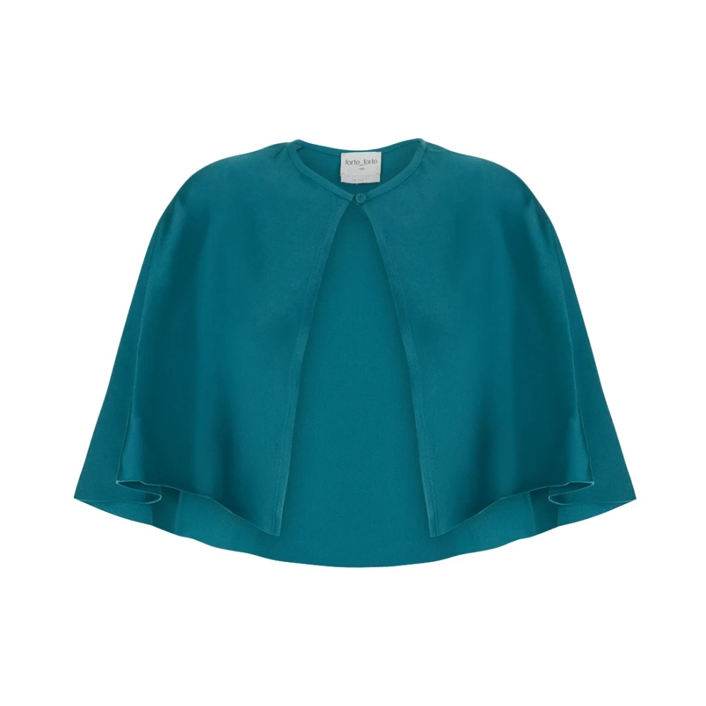Forte Forte Donna Blu - Mantella Con Dettagli Eleganti In Seta - Jackets - M - Immagine 1
